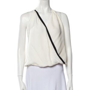 L'AGENCE White and Black A-Line Top